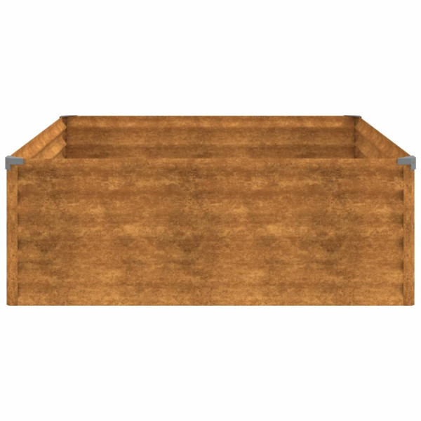 Canteiro elevado de jardim 100x100x36 cm aço corten M 4