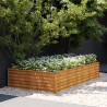 Canteiro elevado de jardim 195x100x36 cm aço corten 1