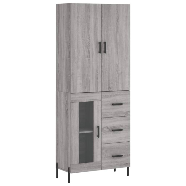 Aparador alto madera contrachapada gris sonoma 69.5x34x180 cm M 2