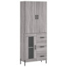 Aparador alto madera contrachapada gris sonoma 69.5x34x180 cm 2
