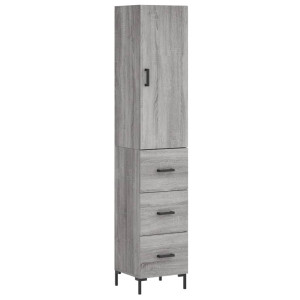 Aparador alto madera contrachapada gris Sonoma 34.5x34x180 cm H