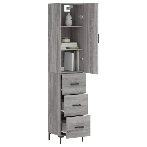 Aparador alto madera contrachapada gris Sonoma 34.5x34x180 cm M 3