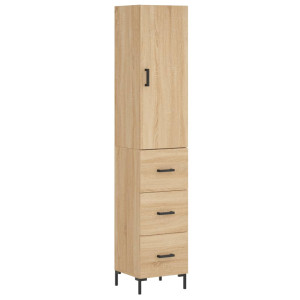 Aparador de madera contrachapada roble Sonoma 34.5x34x180 cm H