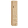 Aparador de madera contrachapada roble Sonoma 34.5x34x180 cm 2
