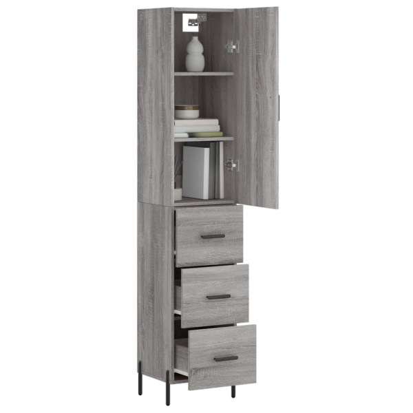 Aparador alto madera contrachapada gris Sonoma 34.5x34x180 cm M 3