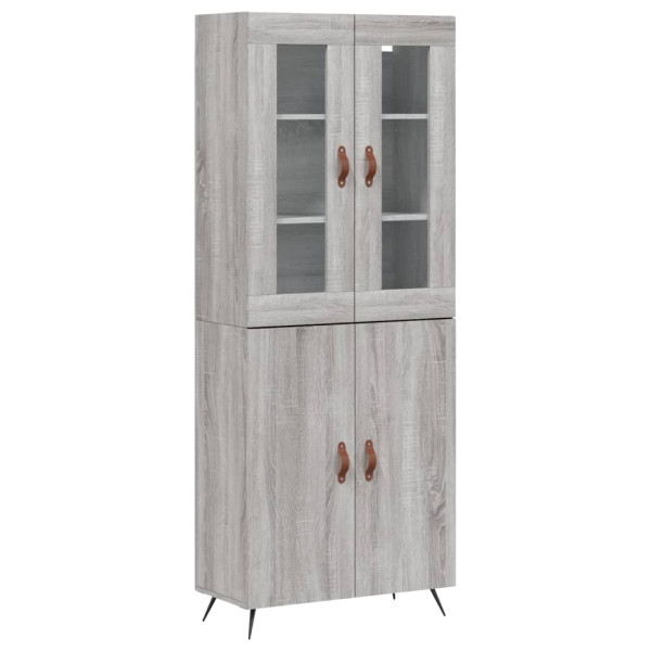 Aparador alto madera contrachapada gris sonoma 69.5x34x180 cm M 2