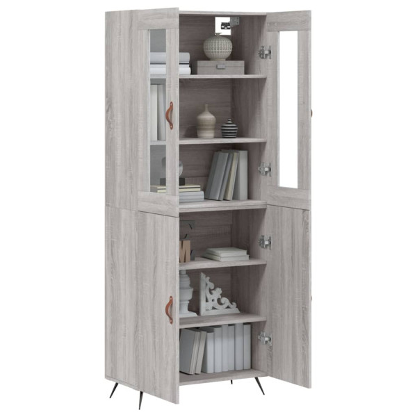 Aparador alto madera contrachapada gris sonoma 69.5x34x180 cm M 3
