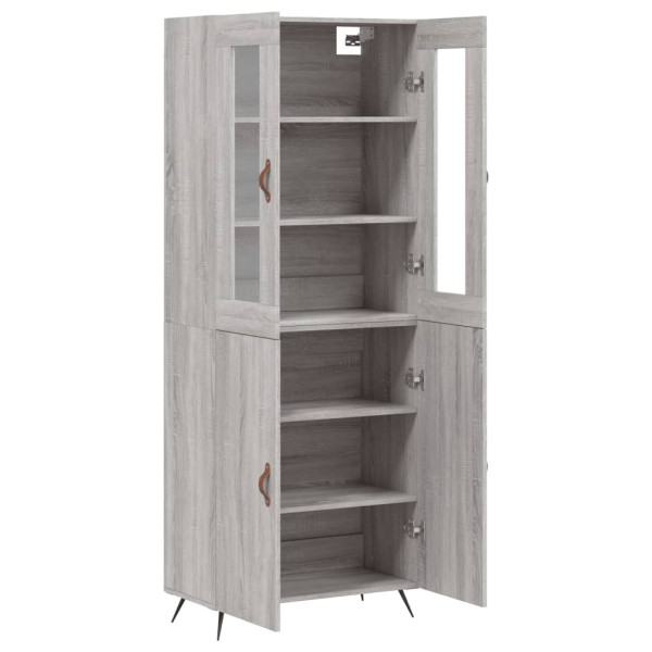 Aparador alto madera contrachapada gris sonoma 69.5x34x180 cm M 4