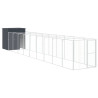 Casota p/ cães c/ parque 165x1067x181cm aço galvaniz. antracite 2