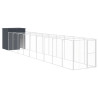 Casota p/ cães c/ parque 165x1067x181cm aço galvaniz. antracite 5