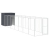 Caseta perros con corral acero galvanizado gris 165x863x181 cm 5