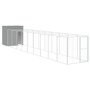 Caseta perro corral acero galvanizado gris claro 165x1067x181cm H