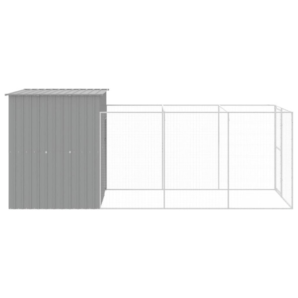 Casota cães c/ parque 165x455x181 cm aço galvaniz. cinza-claro M 4