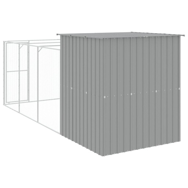 Caseta perros corral acero galvanizado gris claro 165x455x181cm M 5