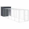 Galinheiro com anexo 165x659x181 cm aço galvanizado antracite 2