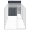 Gallinero con corral acero galvanizado gris 165x659x181 cm 3