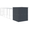 Gallinero con corral acero galvanizado gris 165x659x181 cm 5