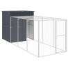 Gallinero con corral acero galvanizado gris 165x455x181 cm 2