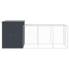 Gallinero con corral acero galvanizado gris 165x455x181 cm 4