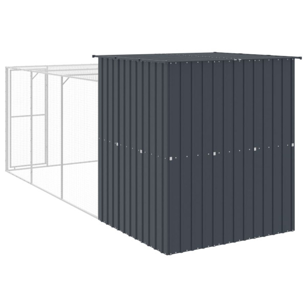 Gallinero con corral acero galvanizado gris 165x455x181 cm M 5