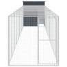 Gallinero con corral acero galvanizado gris 165x1067x181 cm 3
