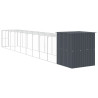 Gallinero con corral acero galvanizado gris 165x1067x181 cm 5