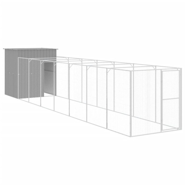 Caseta perros corral acero galvanizado gris claro 165x863x181cm M 2