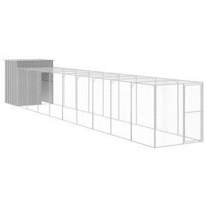 Gallinero y corral acero galvanizado gris claro 165x1067x181 cm H