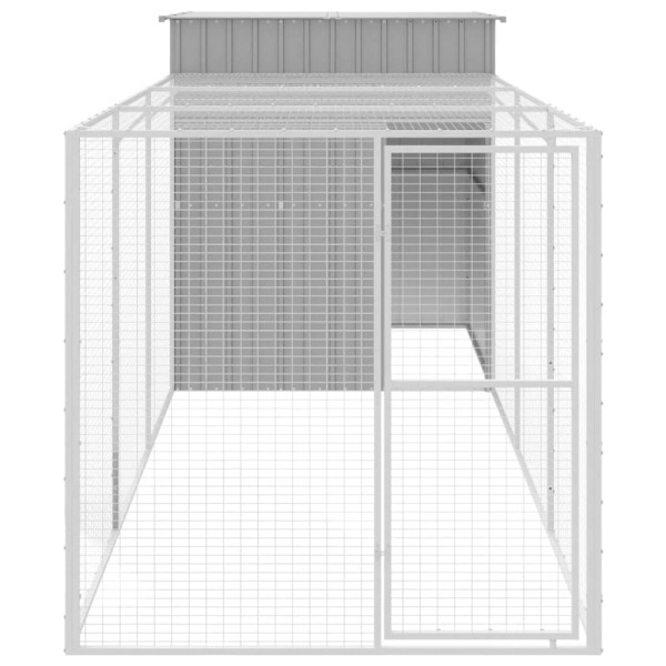 Gallinero con corral acero galvanizado gris claro 165x455x181cm M 3