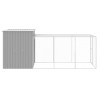 Gallinero con corral acero galvanizado gris claro 165x455x181cm 4