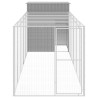 Gallinero con corral acero galvanizado gris claro 165x659x181cm 3