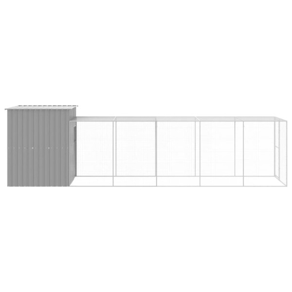 Gallinero con corral acero galvanizado gris claro 165x659x181cm M 4