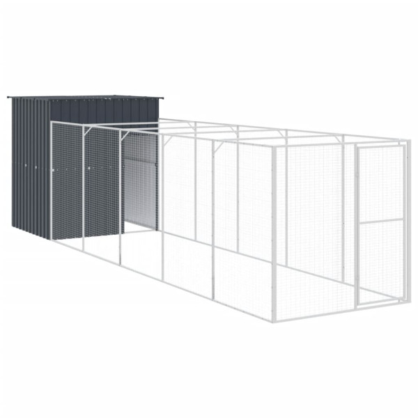 Casota p/ cães c/ parque 165x659x181 cm aço galvaniz. antracite M 2