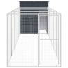 Caseta perros con corral acero galvanizado gris 165x659x181 cm 3
