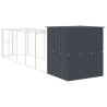 Caseta perros con corral acero galvanizado gris 165x659x181 cm 5