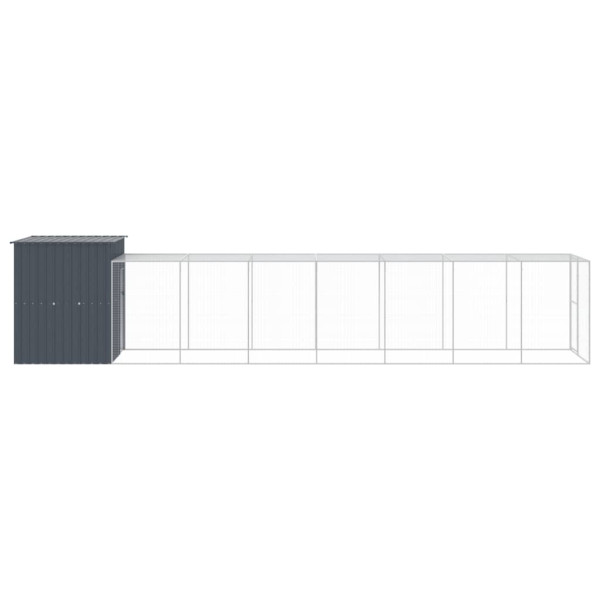 Gallinero con corral acero galvanizado gris 165x863x181 cm M 4