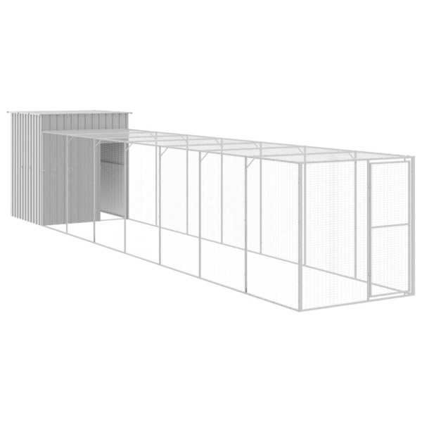 Gallinero con corral acero galvanizado gris claro 165x863x181cm M 2