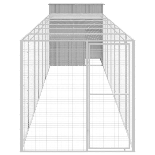 Gallinero con corral acero galvanizado gris claro 165x863x181cm M 3
