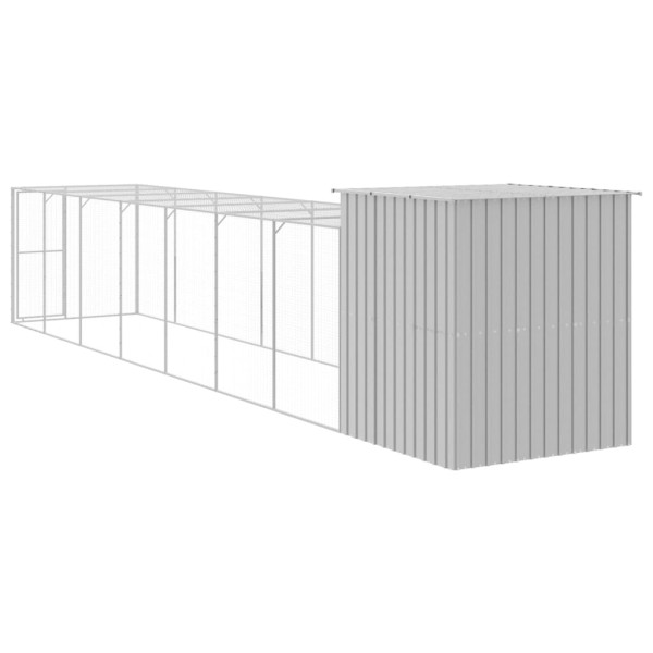 Gallinero con corral acero galvanizado gris claro 165x863x181cm M 5