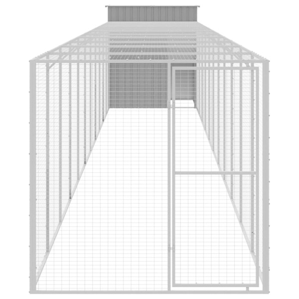Gallinero y corral acero galvanizado gris claro 165x1271x181 cm M 3