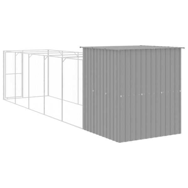 Caseta perros corral acero galvanizado gris claro 165x659x181cm M 5
