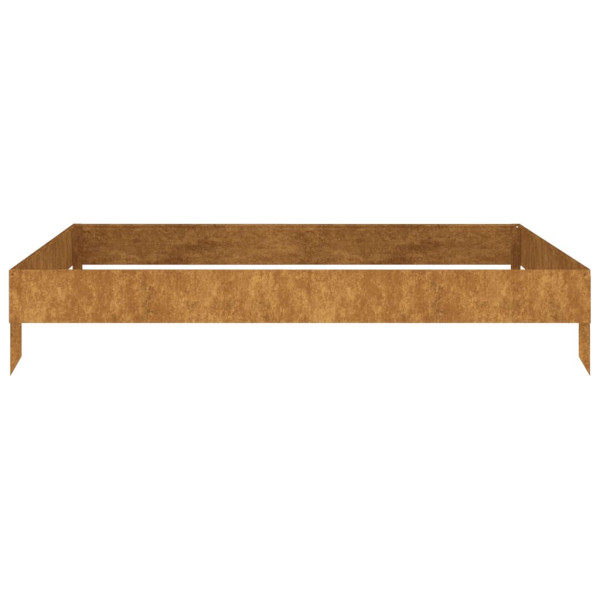 Canteiro elevado de jardim 100x100x18.5 cm aço corten M 3