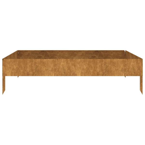 Canteiro elevado de jardim 100x100x26 cm aço corten M 3