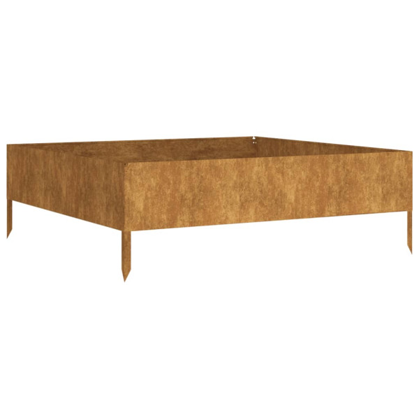 Canteiro elevado de jardim 100x100x33.5 cm aço corten M 2