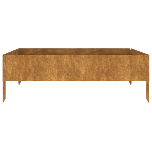 Canteiro elevado de jardim 100x100x33.5 cm aço corten M 3