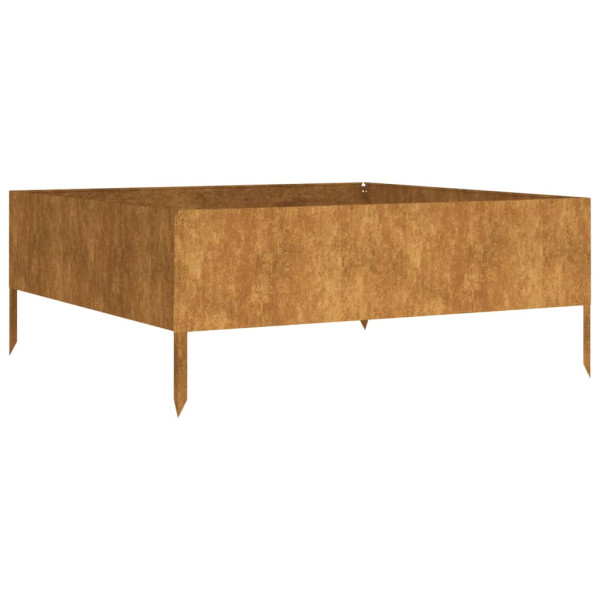 Canteiro elevado de jardim 100x100x41 cm aço corten M 2