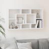 Estantería de pared con 8 compartimentos blanco brillante 1