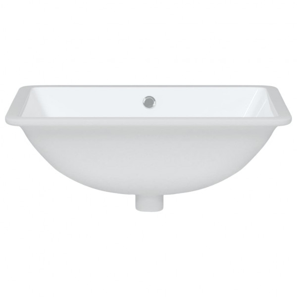 Lavabo de baño rectangular cerámica blanco 55.5x37.5x19 cm M 4