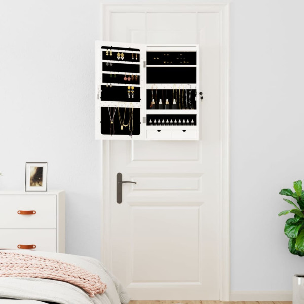 Móvel para joias de parede espelhado com luzes LED branco M 3