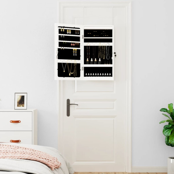 Móvel para joias de parede espelhado com luzes LED branco M 3